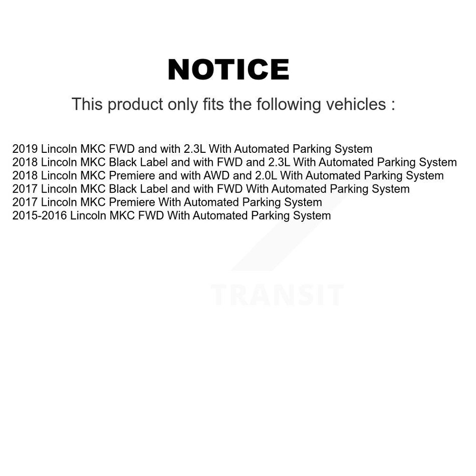 Front Rear Hub Bearing Coated Disc Brake Rotor And Ceramic Pad Kit (10Pc) For Lincoln MKC KBB-127717