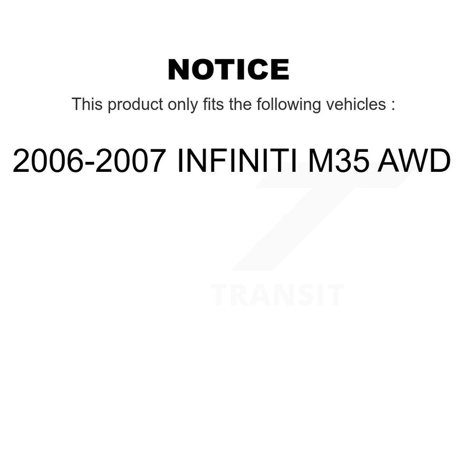 Front Rear Hub Bearing Coated Brake Rotor & Pad Kit (10Pc) For 2006-2007 INFINITI M35 AWD KBB-127753