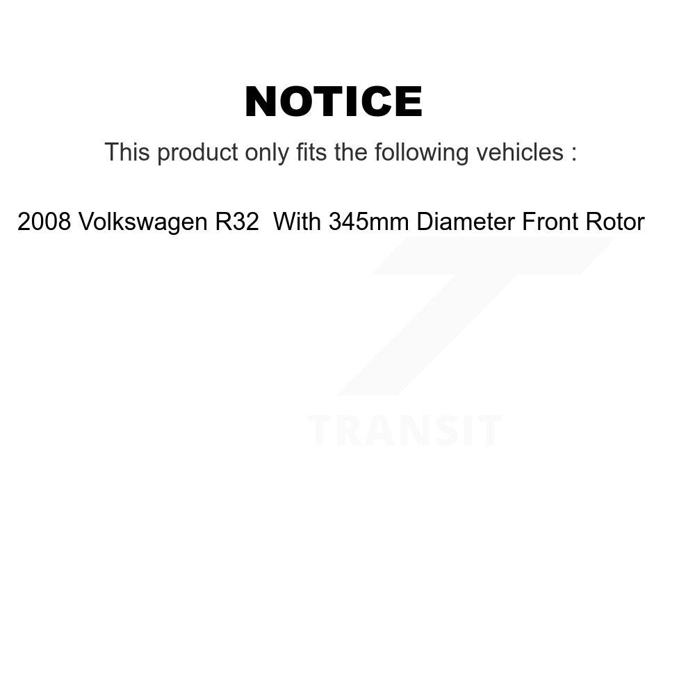 Front Hub Bearing Brake Rotor Pads Kit For Volkswagen R32 With 345mm Diameter KBB-128034