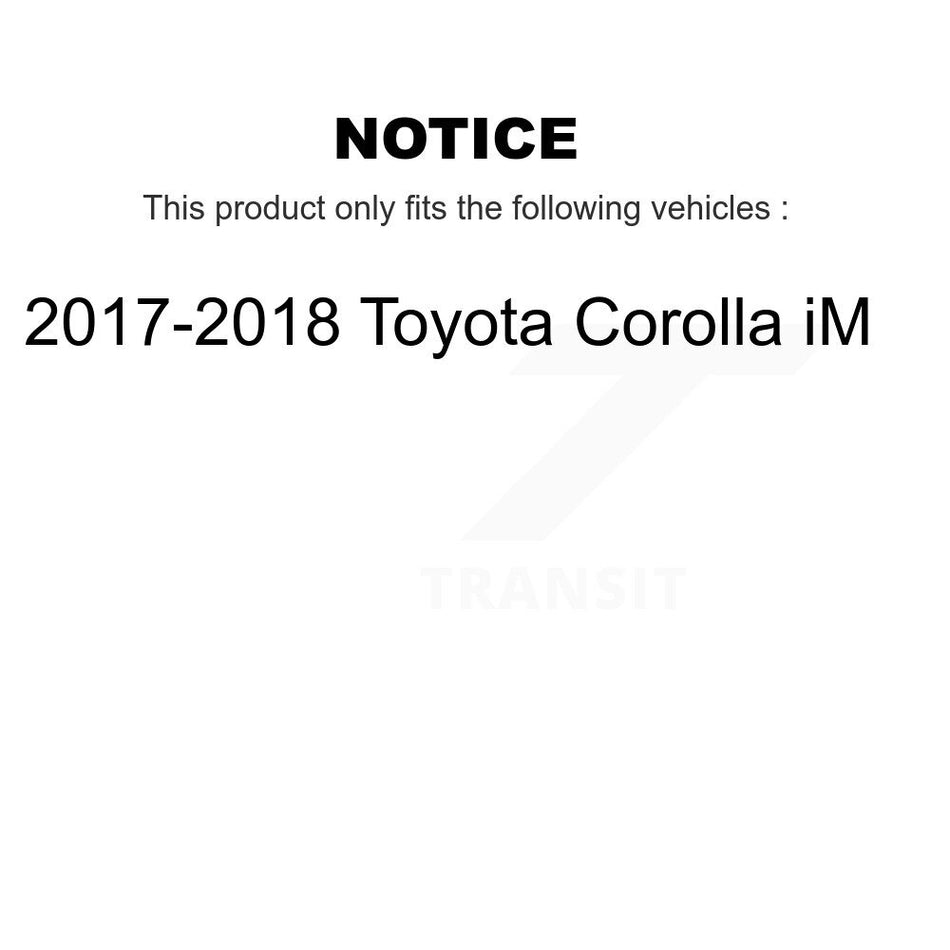 Front Rear Hub Bearing Disc Brake Rotor & Pads Kit (10Pc) For 2017-2018 Toyota Corolla iM KBB-128060