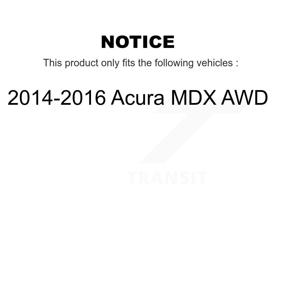 Front Rear Hub Bearing Coated Disc Brake Rotor Pad Kit (10Pc) For 2014-2016 Acura MDX AWD KBB-128237
