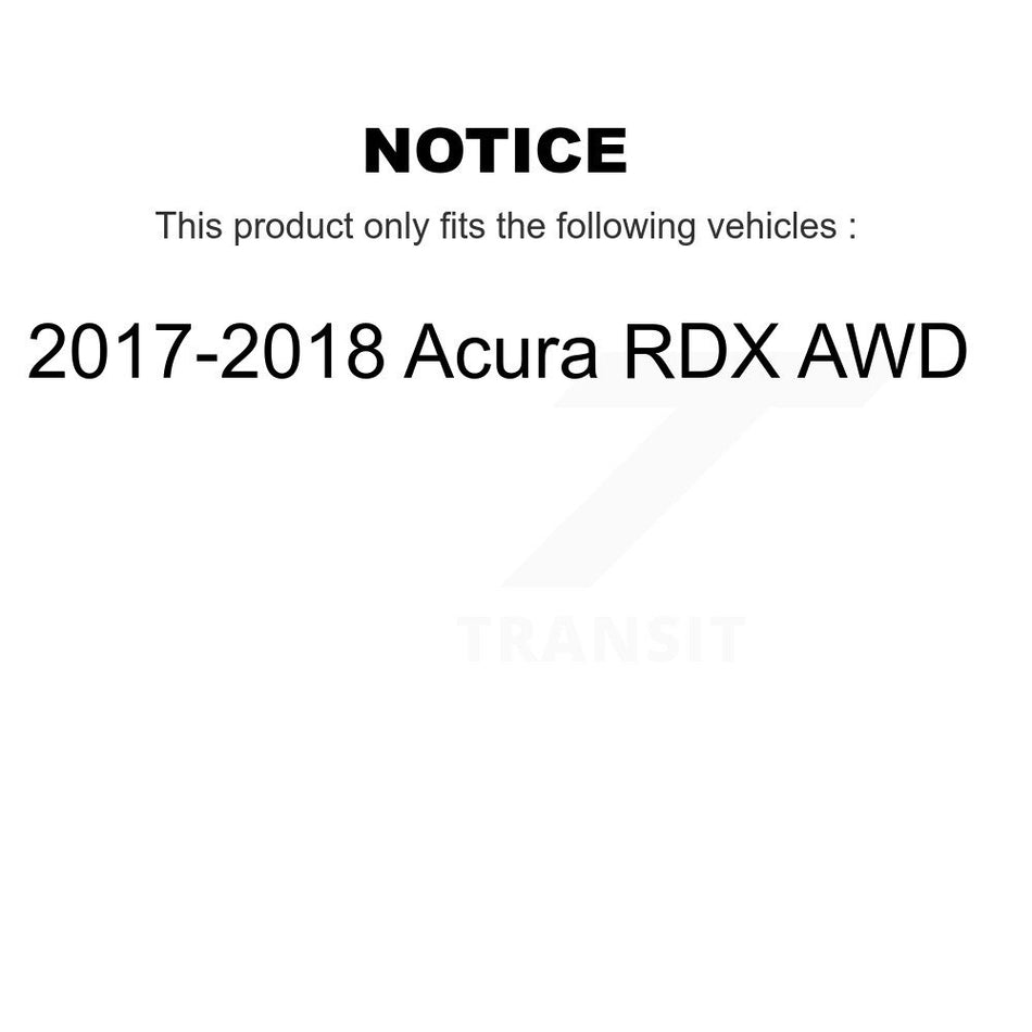 Front Rear Hub Bearing Coated Disc Brake Rotor Pad Kit (10Pc) For 2017-2018 Acura RDX AWD KBB-128254