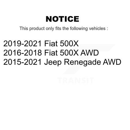 Front Rear Hub Bearings Disc Brake Rotors And Pads Kit (10Pc) For Jeep Renegade Fiat 500X KBB-128569