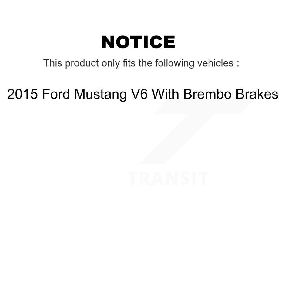 Front Hub Bearing Disc Brake Rotor & Pads Kit For 2015 Ford Mustang V6 With Brembo Brakes KBB-128585