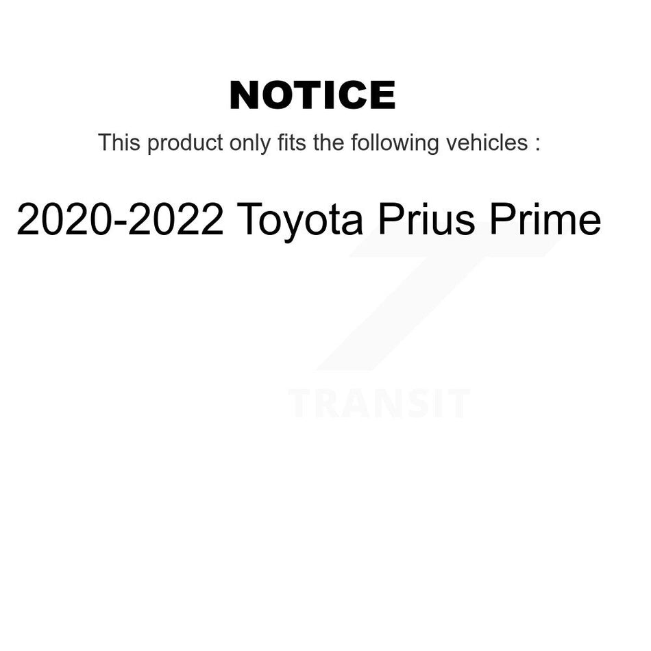 Front Rear Hub Bearing Coated Brake Rotor Pad Kit (10Pc) For 2020-2022 Toyota Prius Prime KBB-128688
