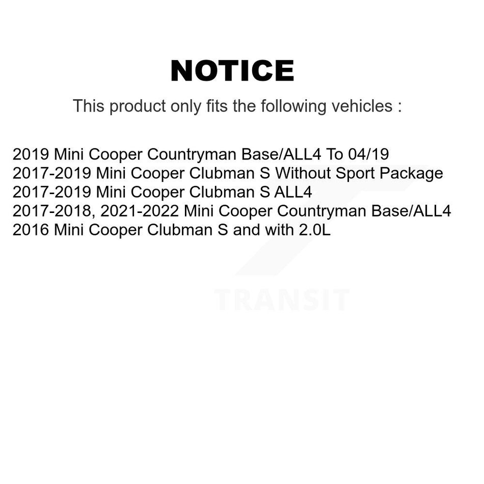 Front Hub Bearing Assembly Coated Brake Rotor Pads Kit For Mini Cooper Countryman Clubman KBB-128739