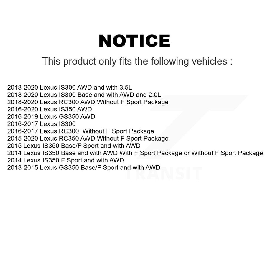 Front Rear Hub Bearing Coat Brake Rotor Pads Kit (10Pc) For Lexus IS300 IS350 GS350 RC350 KBB-129096