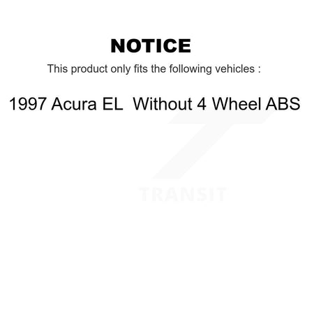 Front Rear Hub Bearing Brake Rotor & Pad Kit (10Pc) For 1997 Acura EL Without 4 Wheel ABS KBB-129149