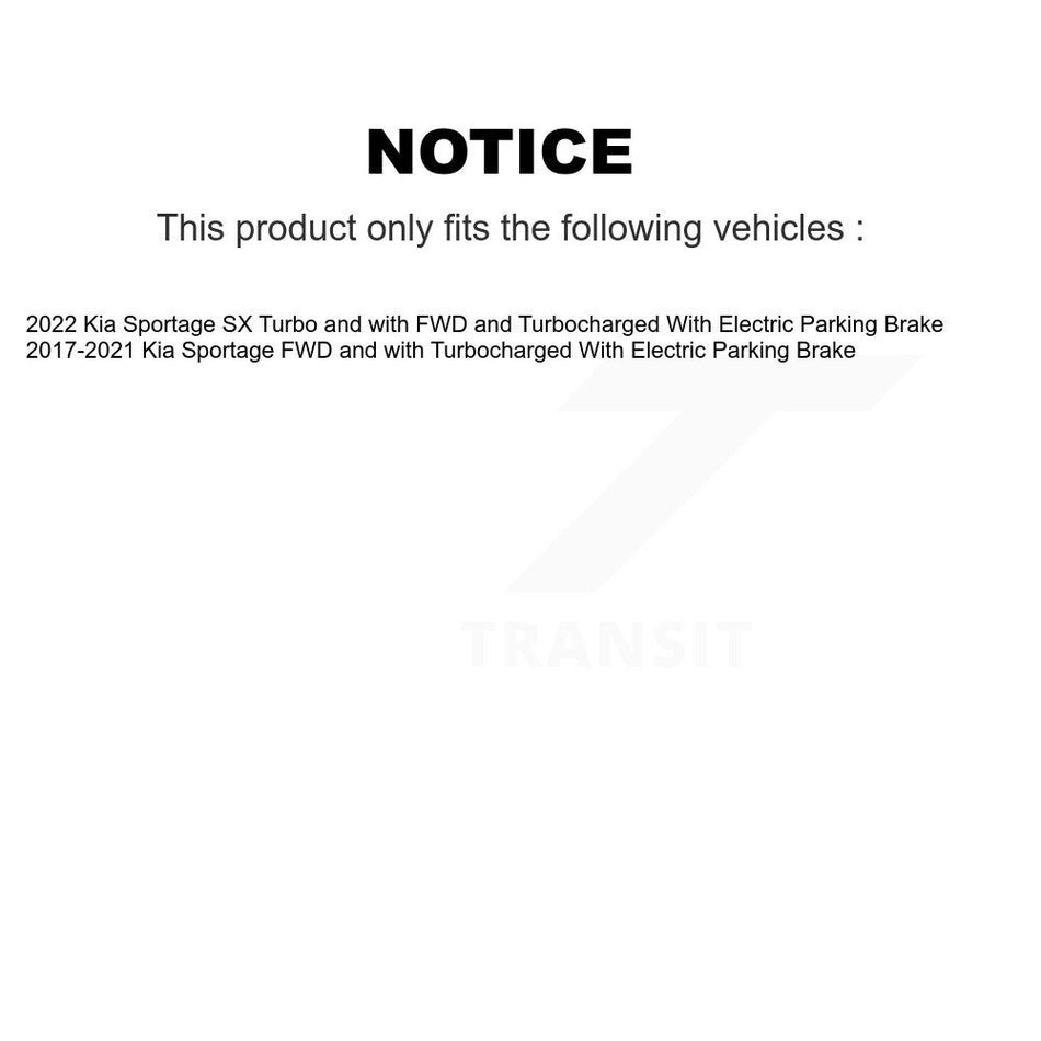 Front Rear Hub Bearing Disc Brake Rotor And Semi-Metallic Pad Kit (10Pc) For Kia Sportage KBB-129418