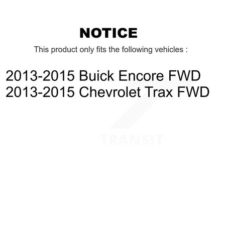 Front Rear Hub Bearing Brake Rotor And Pad Kit (10Pc) For Chevrolet Trax Buick Encore FWD KBB-129583
