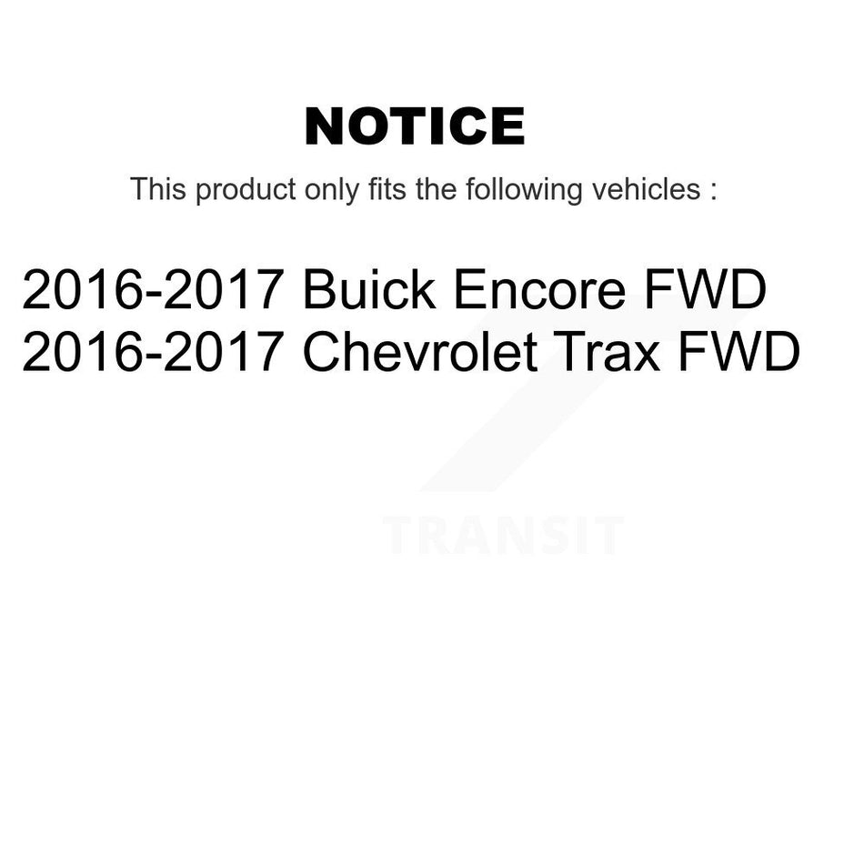 Front Rear Hub Bearing Brake Rotor And Pad Kit (10Pc) For Buick Encore Chevrolet Trax FWD KBB-129584