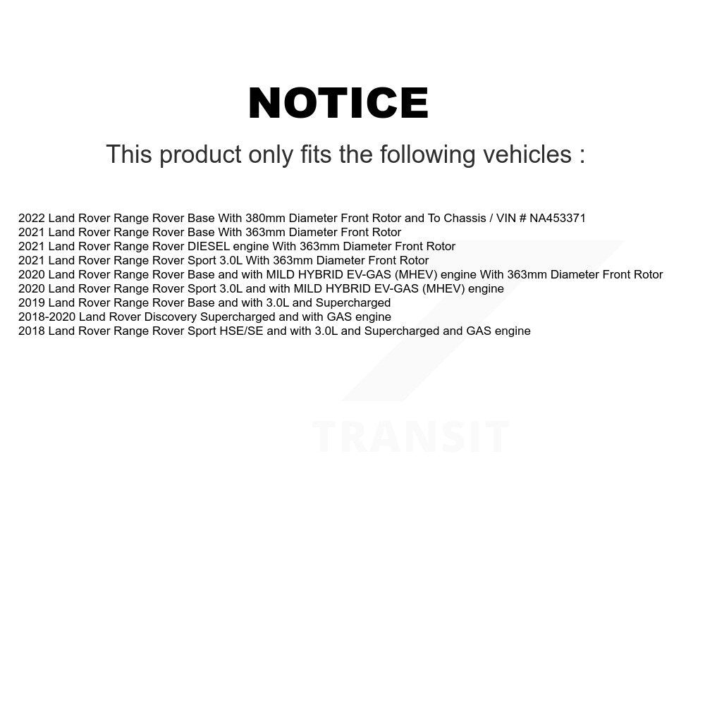 Front Wheel Bearing Coated Disc Brake Rotor Pads Kit For Land Rover Range Sport Discovery KBB-129716