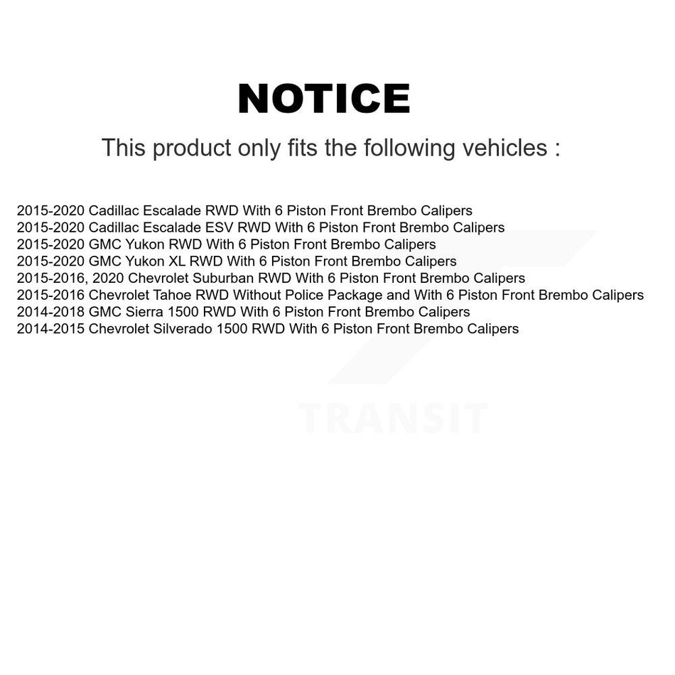 Front Hub Bearing Brake Rotor & Pads Kit For GMC Sierra 1500 Chevrolet Silverado Yukon XL KBB-130066