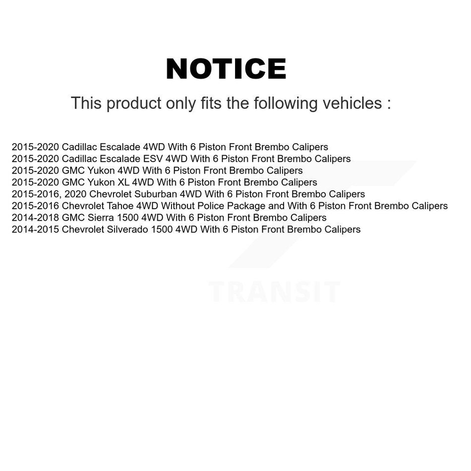 Front Hub Bearing Brake Rotor & Pads Kit For GMC Sierra 1500 Chevrolet Silverado Yukon XL KBB-130115