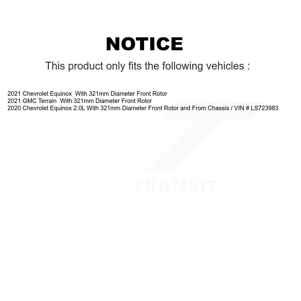 Front Hub Bearing Assembly Coated Brake Rotor & Pad Kit For Chevrolet Equinox GMC Terrain KBB-130409