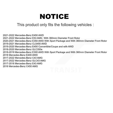 Front Hub Bearing Coat Brake Rotor Pad Kit For Mercedes-Benz C43 AMG GLC43 E450 E400 E300 KBB-130413