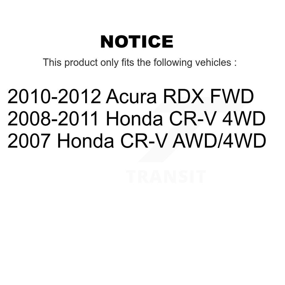 Front Rear Wheel Hub Bearing Disc Brake Rotor And Pad Kit (10Pc) For Honda CR-V Acura RDX KBB-130447