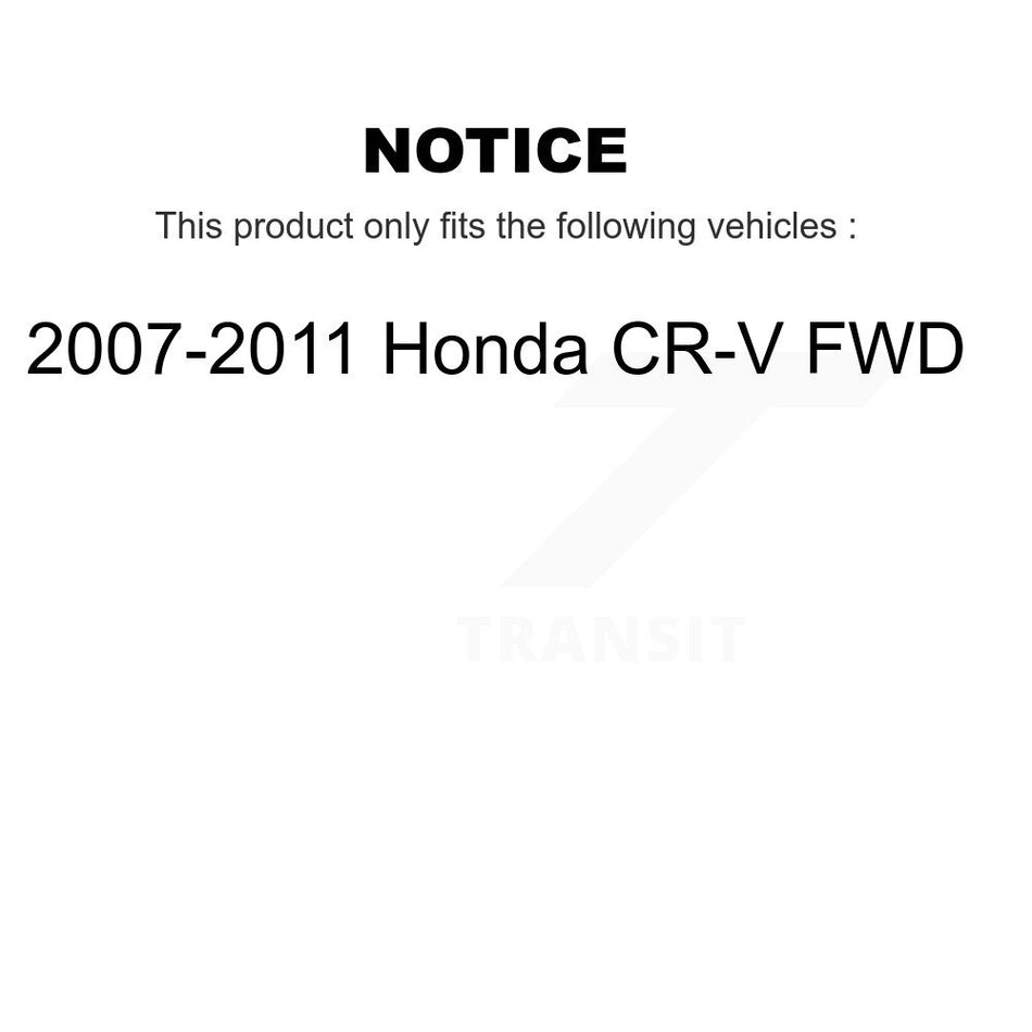 Front Rear Hub Bearing Disc Brake Rotors And Pads Kit (10Pc) For 2007-2011 Honda CR-V FWD KBB-130449