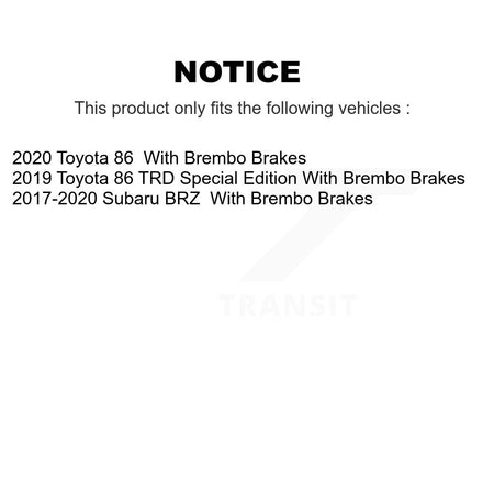 Front Hub Bearing Assembly Coated Drill Slot Brake Rotor Pad Kit For Subaru BRZ Toyota 86 KBB-130714