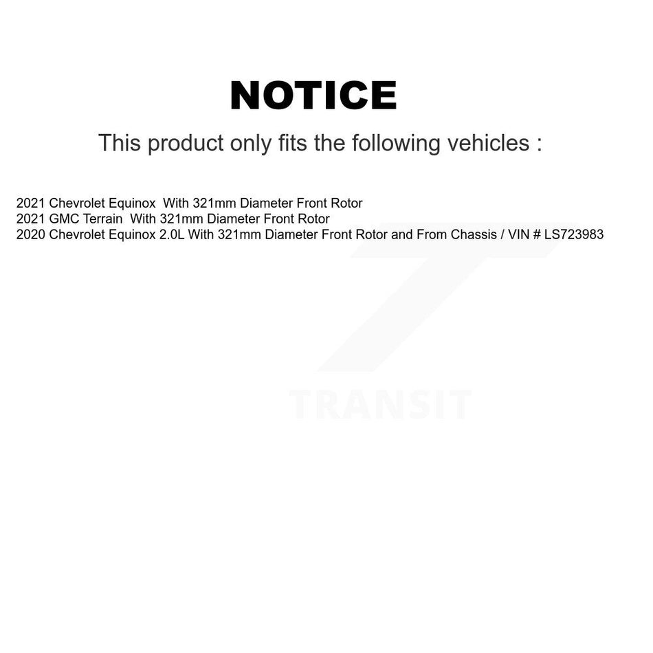 Front Hub Bearing Coated Drill Slot Brake Rotor Pad Kit For Chevrolet Equinox GMC Terrain KBB-130726