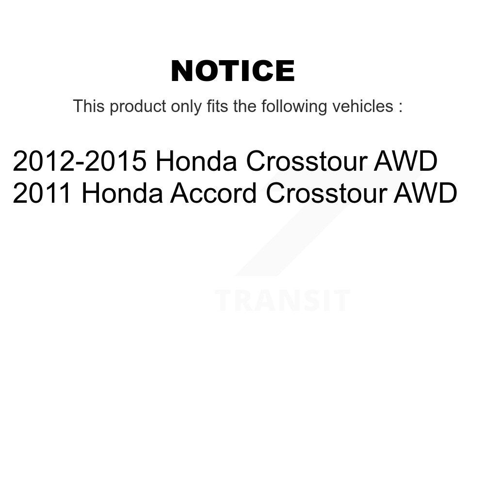 Front Rear Hub Bearing Disc Brake Rotor And Pad Kit (10Pc) For Honda Crosstour Accord AWD KBB-130897