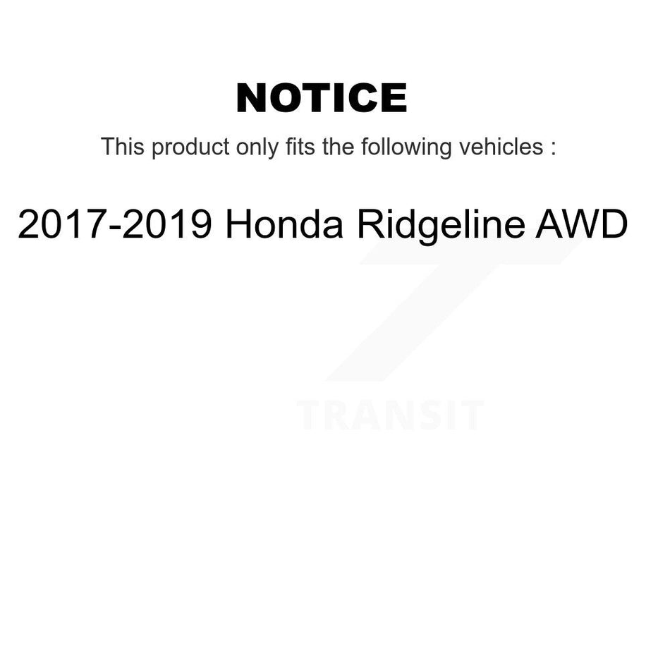 Front Rear Hub Bearing Disc Brake Rotor Pads Kit (10Pc) For 2017-2019 Honda Ridgeline AWD KBB-130901