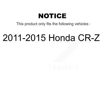 Front Rear Wheel Hub Bearing Disc Brake Rotor And Pad Kit (10Pc) For 2011-2015 Honda CR-Z KBB-130902