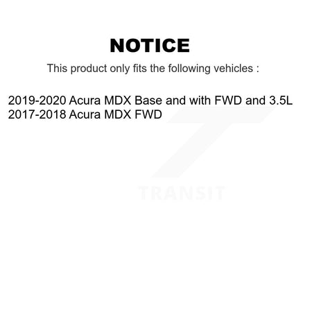 Front Rear Hub Bearing Assembly Coated Disc Brake Rotor And Pads Kit (10Pc) For Acura MDX KBB-130954