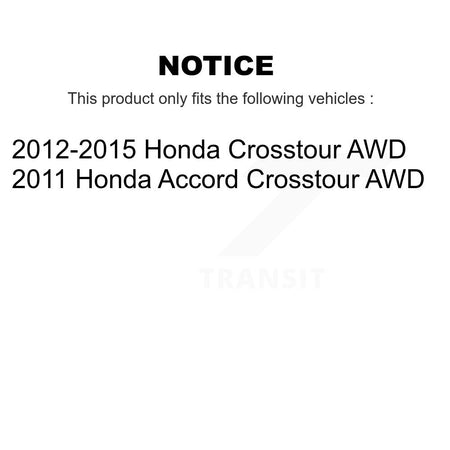 Front Rear Hub Bearing Coated Brake Rotor & Pad Kit (10Pc) For Honda Crosstour Accord AWD KBB-130968