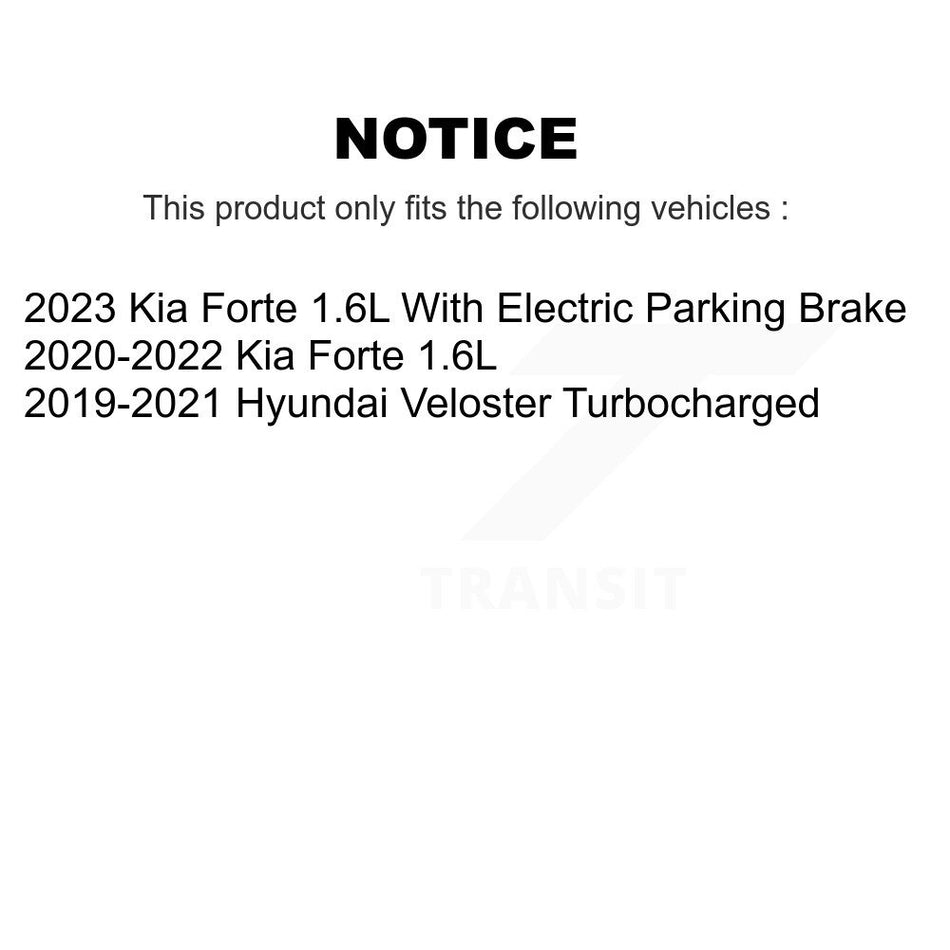Front Rear Hub Bearing Coated Brake Rotor & Pad Kit (10Pc) For Kia Forte Hyundai Veloster KBB-131424