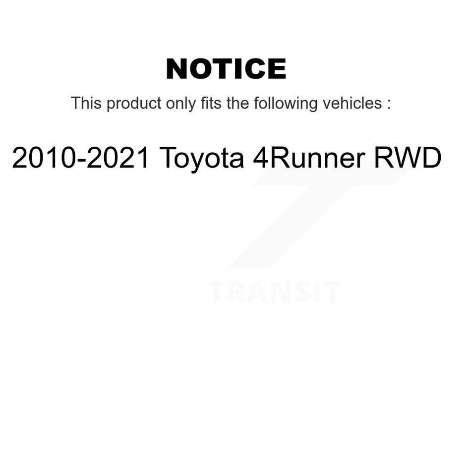 Front Hub Bearing Coated Drill Slot Brake Rotor Pads Kit For 2010-2021 Toyota 4Runner RWD KBB-131556