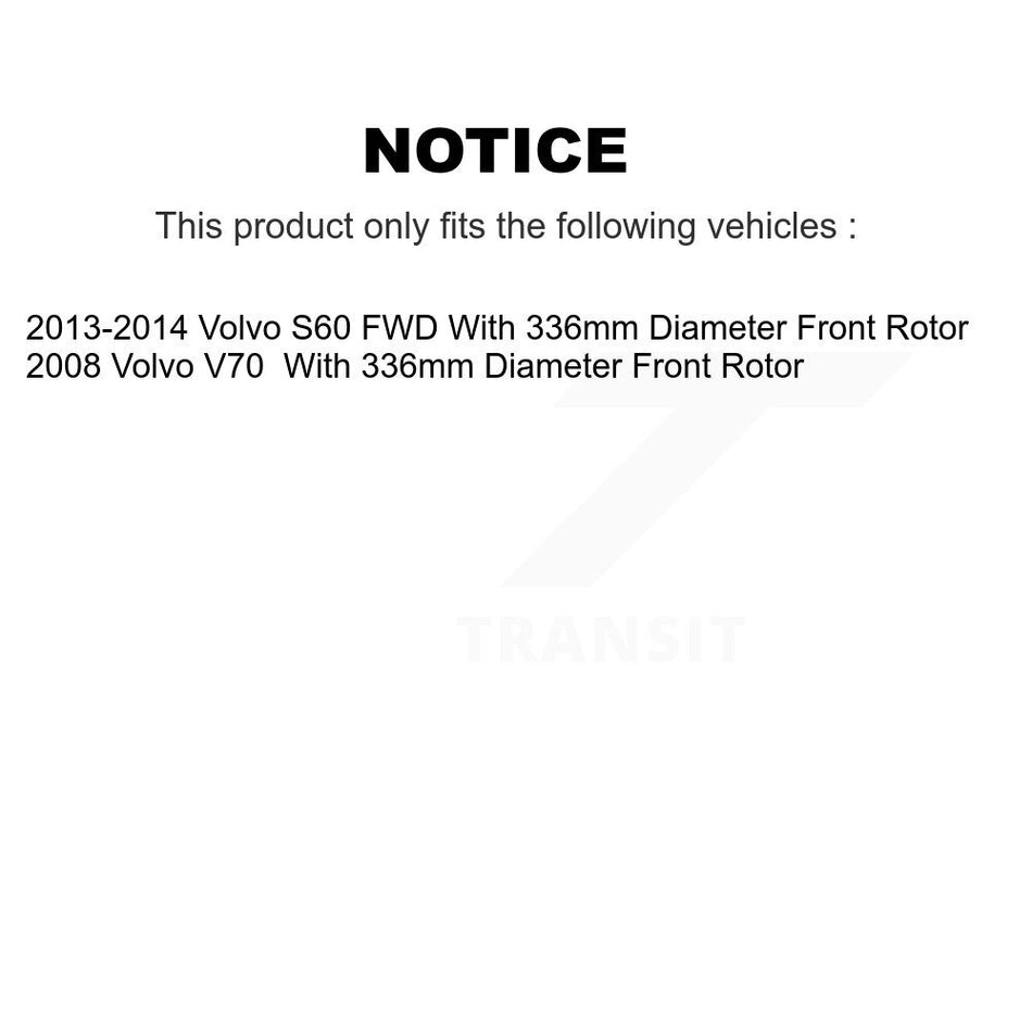 Front Rear Hub Bearings Coated Disc Brake Rotors And Pads Kit (10Pc) For Volvo S60 V70 KBB-131595