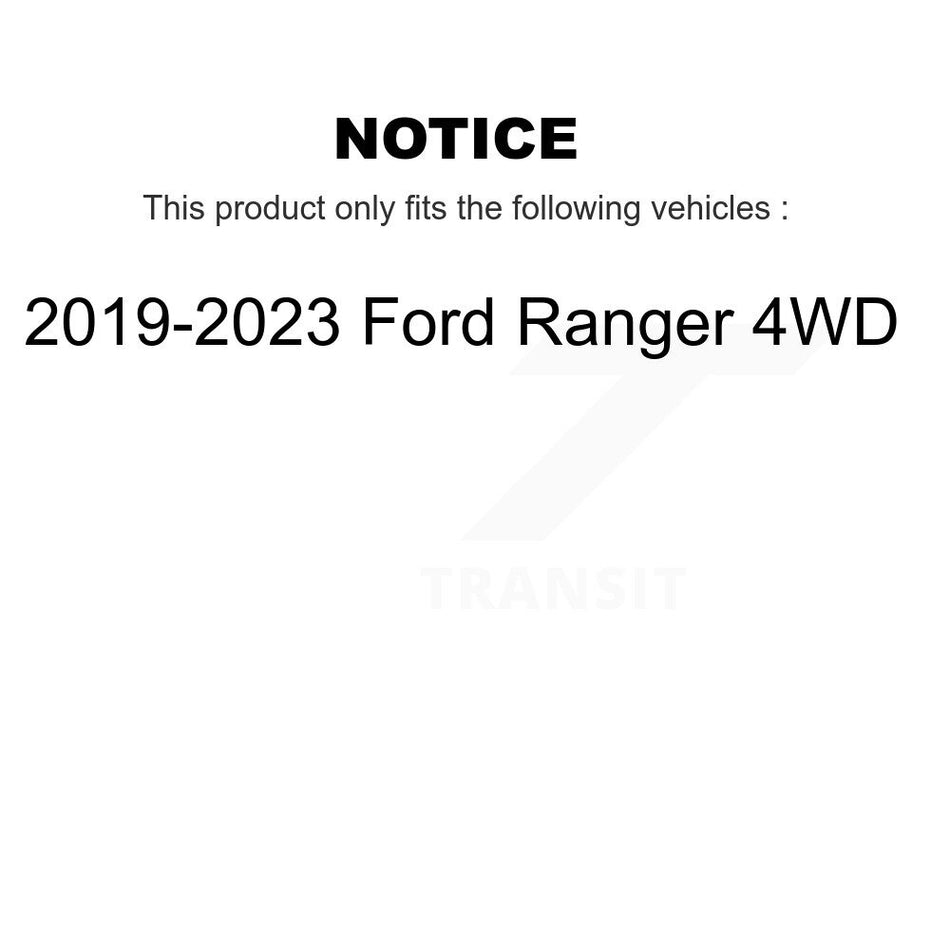 Front Hub Bearing Assembly Coated Disc Brake Rotor Pads Kit For 2019-2023 Ford Ranger 4WD KBB-131669