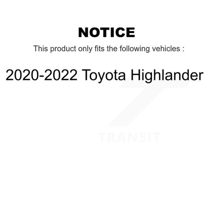 Front Hub Bearing Assembly Coated Brake Rotor And Pad Kit For 2020-2022 Toyota Highlander KBB-131806