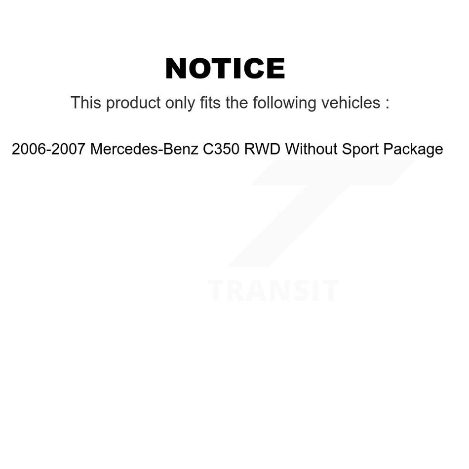 Front Hub Bearing Coated Brake Rotor Pad Kit For Mercedes-Benz C350 Without Sport Package KBB-131843