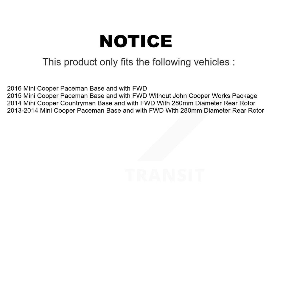 Front Rear Hub Bearing Coat Brake Rotor Pad Kit (10Pc) For Mini Cooper Countryman Paceman KBB-131893