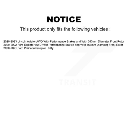 Front Hub Bearing Coated Brake Rotor And Pad Kit For Ford Explorer Lincoln Aviator Police KBB-131986