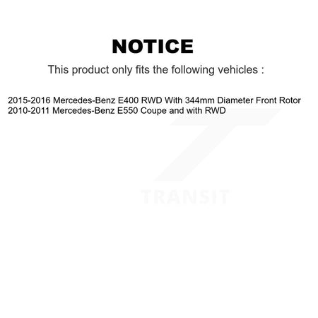 Front Hub Bearing Assembly Coated Disc Brake Rotor & Pads Kit For Mercedes-Benz E400 E550 KBB-132098