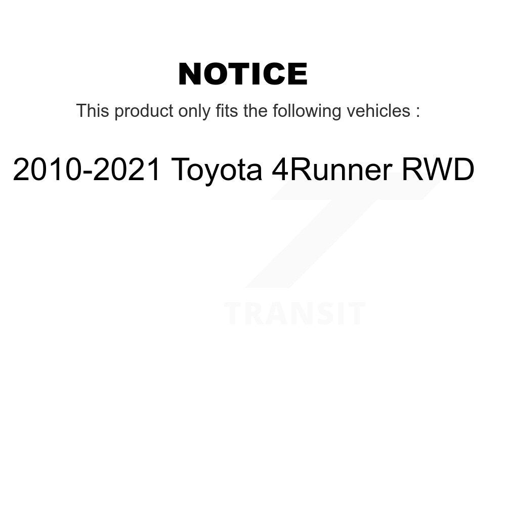 Front Hub Bearing Assembly Disc Brake Rotor And Pads Kit For 2010-2021 Toyota 4Runner RWD KBB-132216