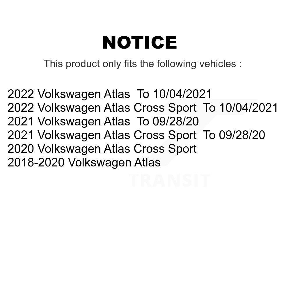 Front Hub Bearing Assembly Disc Brake Rotor And Pads Kit For Volkswagen Atlas Cross Sport KBB-132258