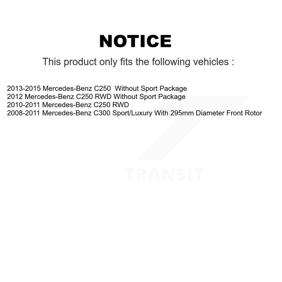 Front Hub Bearing Assembly Disc Brake Rotors And Pads Kit For Mercedes-Benz C300 C250 KBB-132261