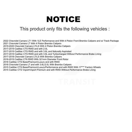 Front Hub Bearing Assembly Disc Brake Rotor Pad Kit For Chevrolet Camaro Cadillac CTS CT6 KBB-132345