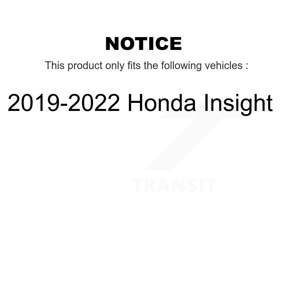 Front Wheel Bearing Disc Brake Rotors And Ceramic Pads Kit For 2019-2022 Honda Insight KBB-132424