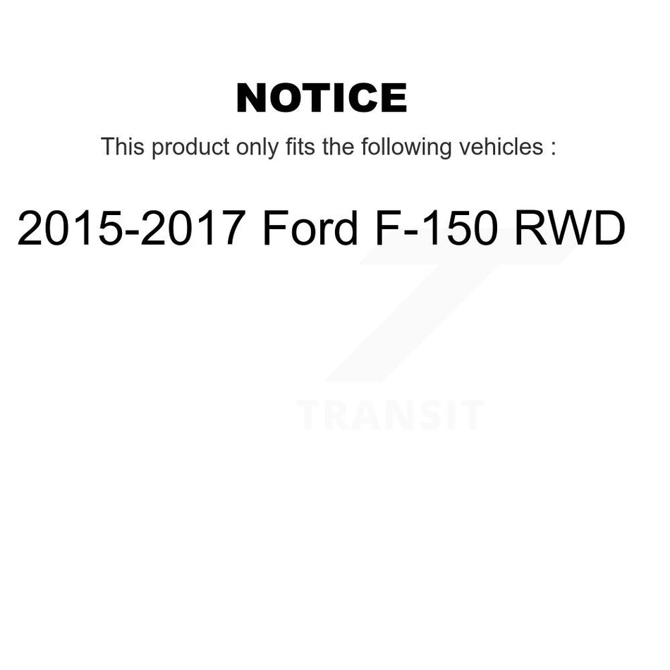 Front Hub Bearing Assembly Coated Disc Brake Rotor & Pad Kit For 2015-2017 Ford F-150 RWD KBB-132977