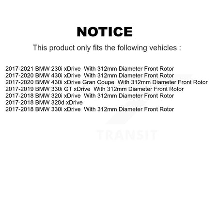 Front Hub Bearing Coat Brake Rotor Pads Kit For BMW 330i xDrive 230i 430i Gran Coupe 320i KBB-133085
