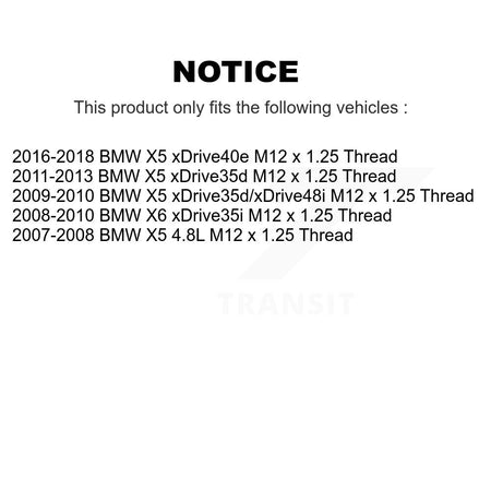 Front Hub Bearing Assembly Coated Brake Rotor And Pad Kit For BMW X5 X6 M12 x 1.25 Thread KBB-133218