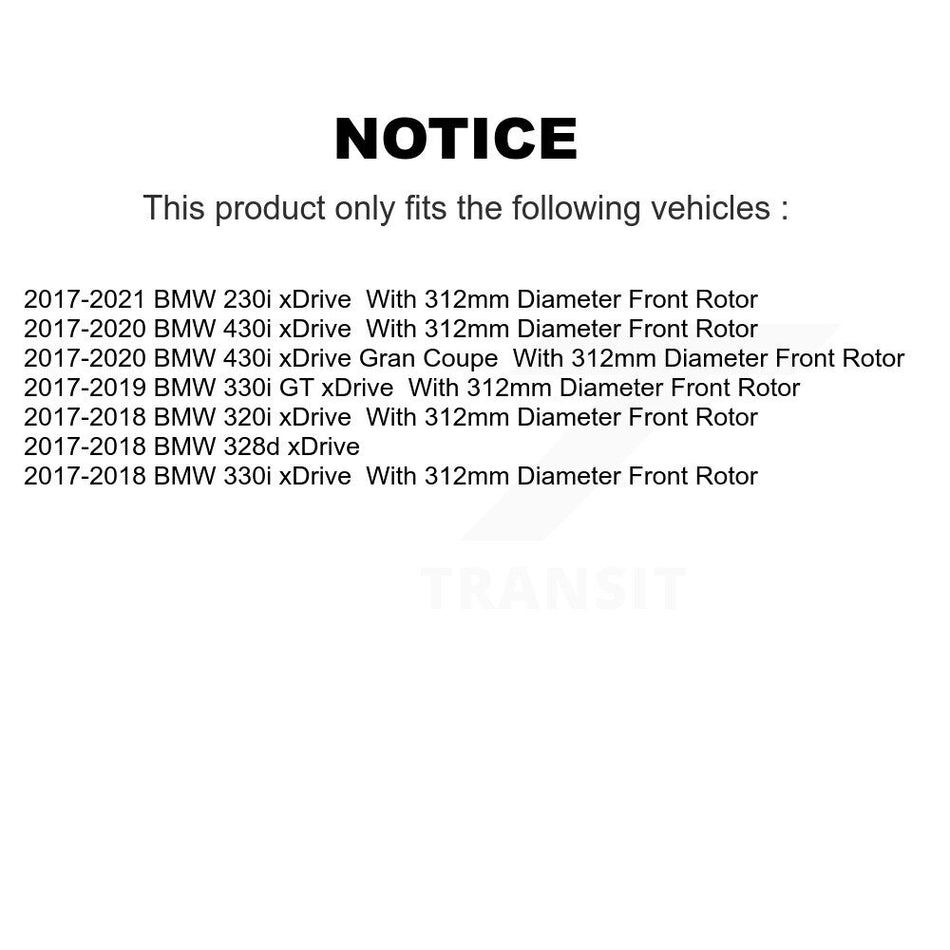 Front Hub Bearing Coat Brake Rotor Pads Kit For BMW 330i xDrive 230i 430i Gran Coupe 320i KBB-133302