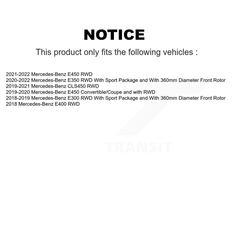 Front Hub Bearing Coated Brake Rotor Pad Kit For Mercedes-Benz E450 E400 E300 E350 CLS450 KBB-133334