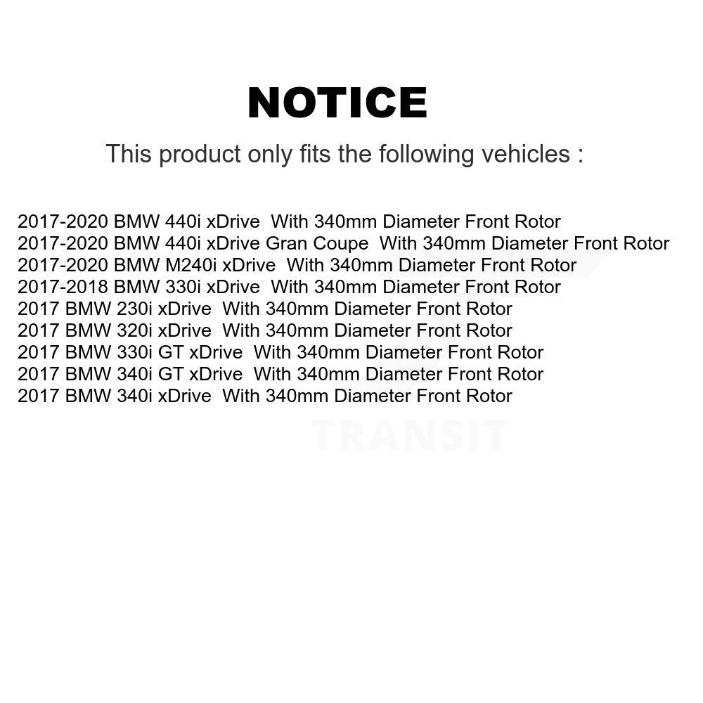 Front Hub Bearing Brake Rotor Pad Kit For BMW 330i xDrive 440i Gran Coupe 320i M240i 340i KBB-133482