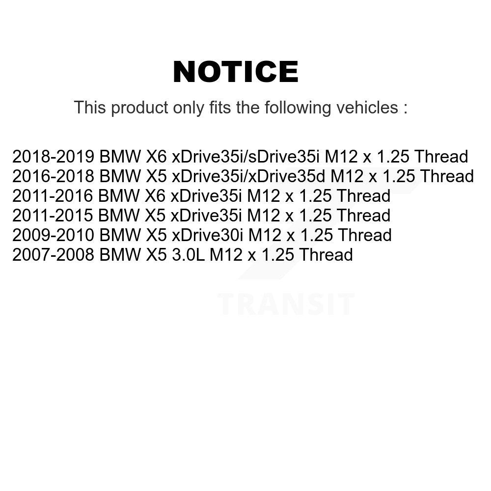 Front Hub Bearing Assembly Disc Brake Rotors And Pads Kit For BMW X5 X6 M12 x 1.25 Thread KBB-133496
